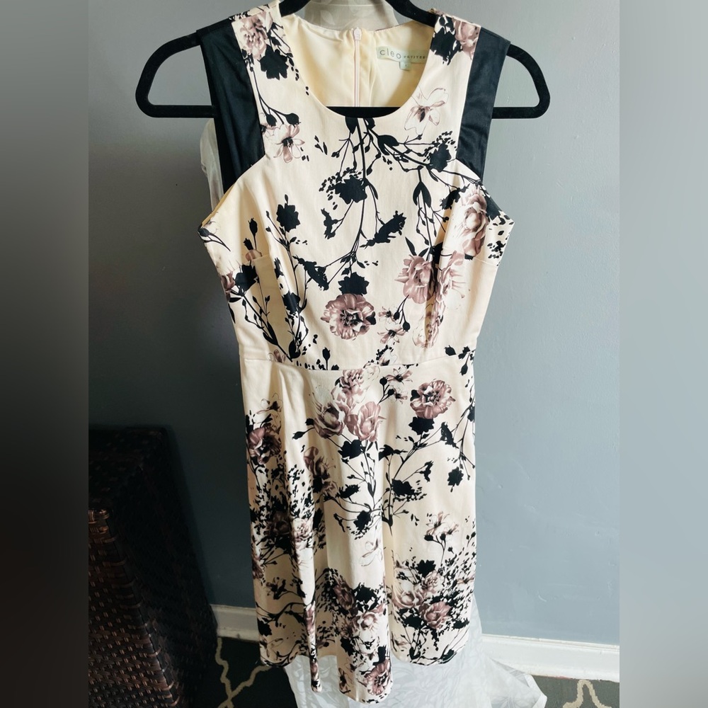 Cleo Black and Pink Sheath Midi Dress